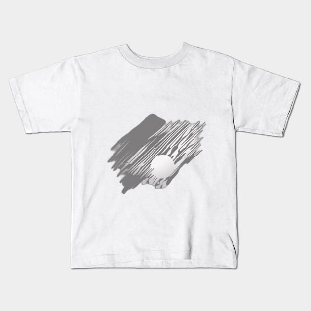 Monochrome Abstract Art - Stylized Brush Strokes and Sphere No. 875 Kids T-Shirt by cornelliusy